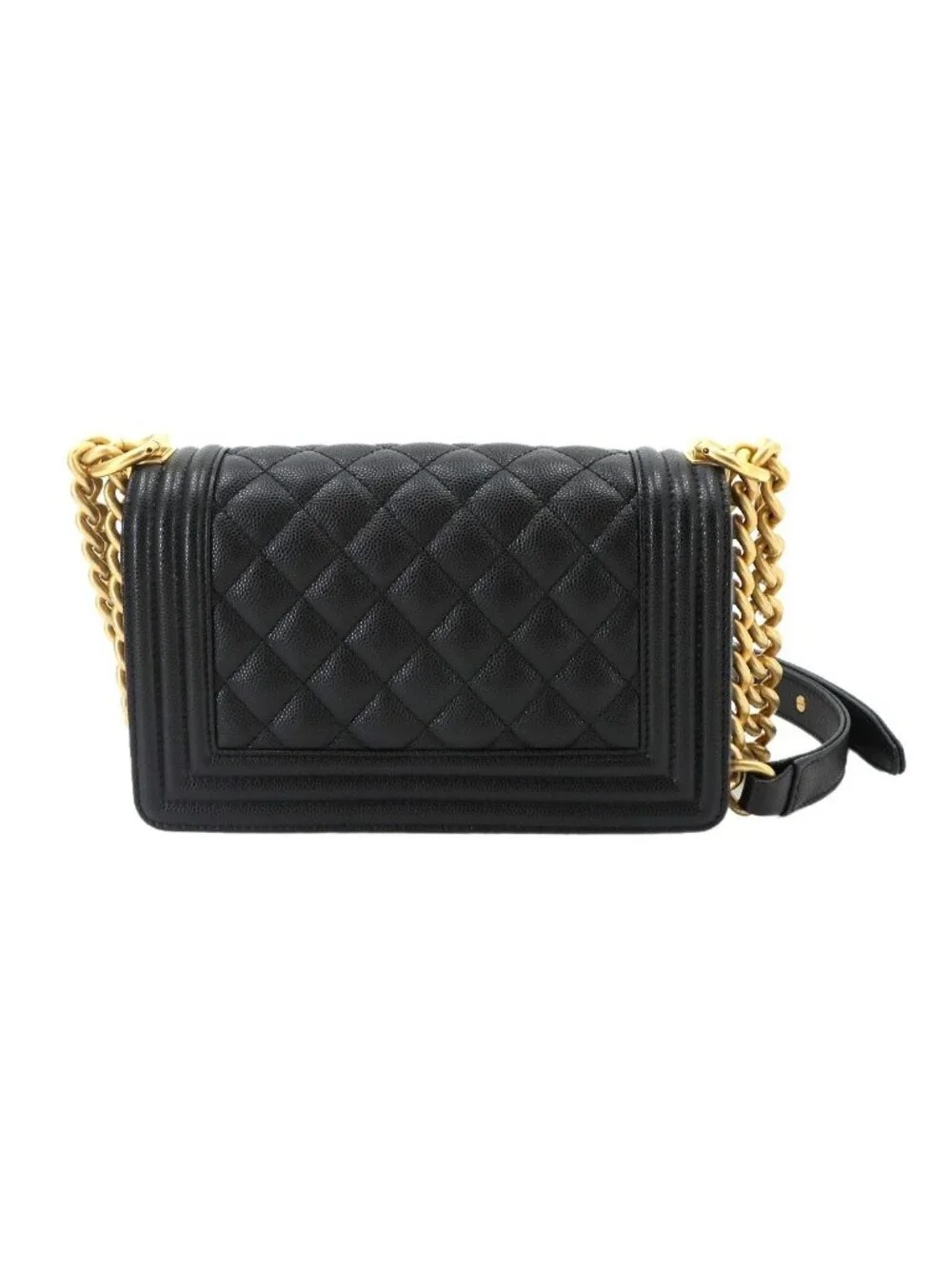 Chanel Boy Small Chain Shoulder Bag Caviar Leather Black